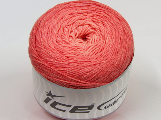 250 gr ICE YARNS CAKES LORENA (55% Organic Cotton) Hand Knitting Yarn Rose Pink