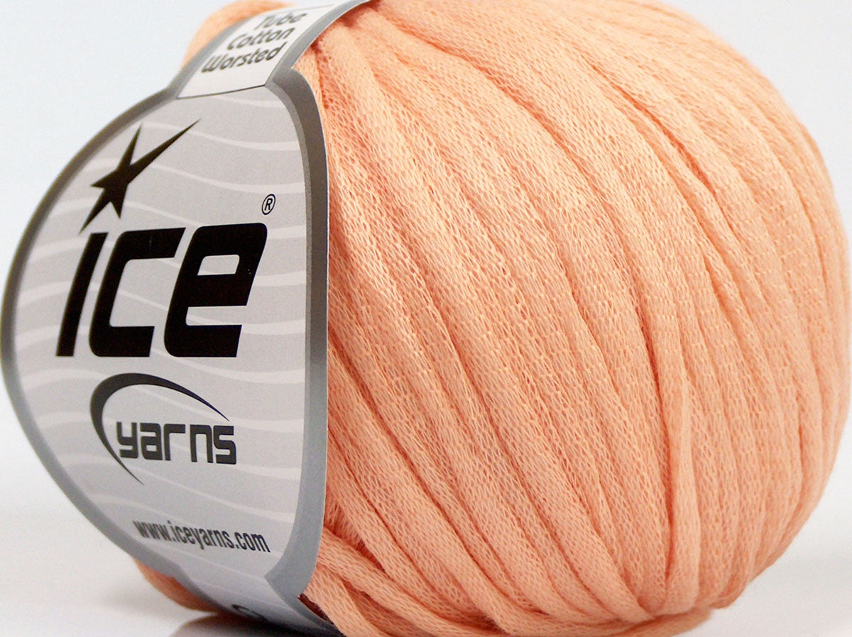 Lot of 8 Skeins Ice Yarns TUBE COTTON WORSTED (67% Cotton) Yarn Light Salmon