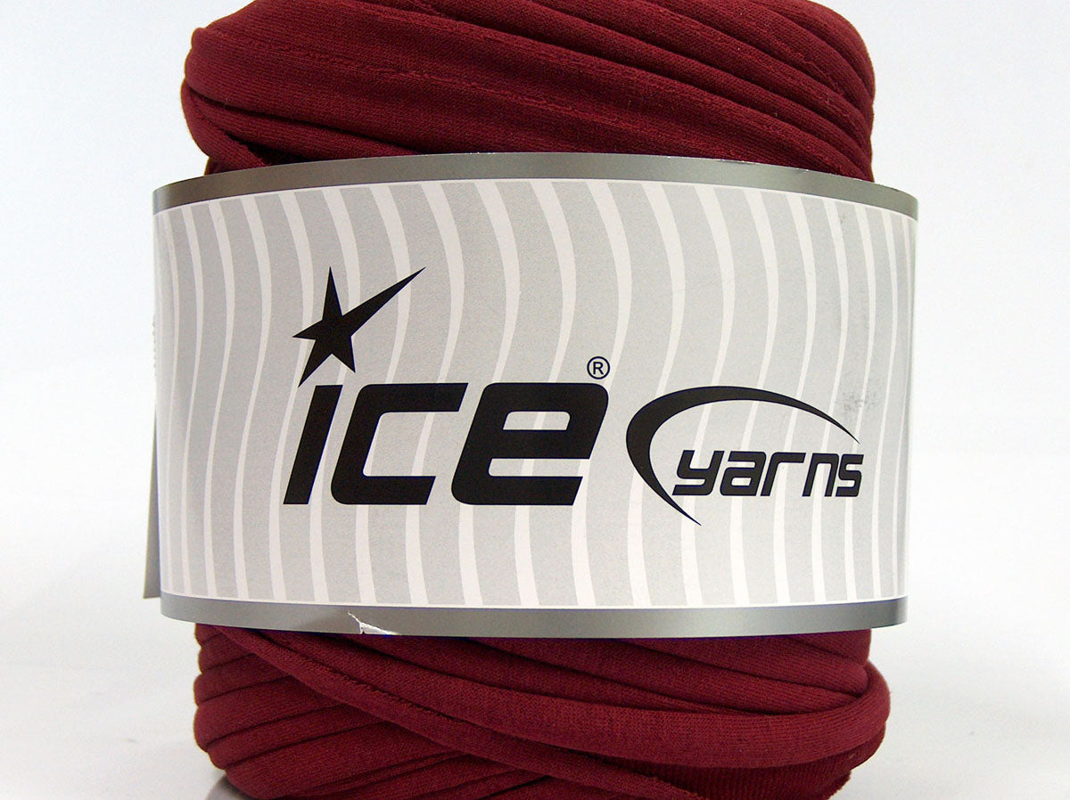 500 gr ICE YARNS UPCYCLED FABRIC 500 (95% Cotton 5% Elastan) Yarn Burgundy