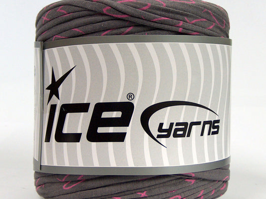 500 gr ICE YARNS UPCYCLED FABRIC 500 (95% Cotton 5% Elastan) Yarn Grey Pink