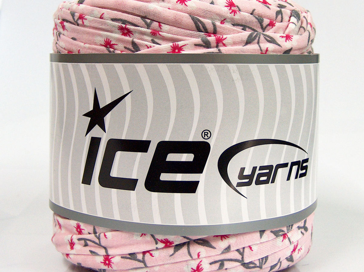 600 gr ICE YARNS UPCYCLED FABRIC 600 (95% Cotton 5% Elastan) Yarn Pink Red White Grey