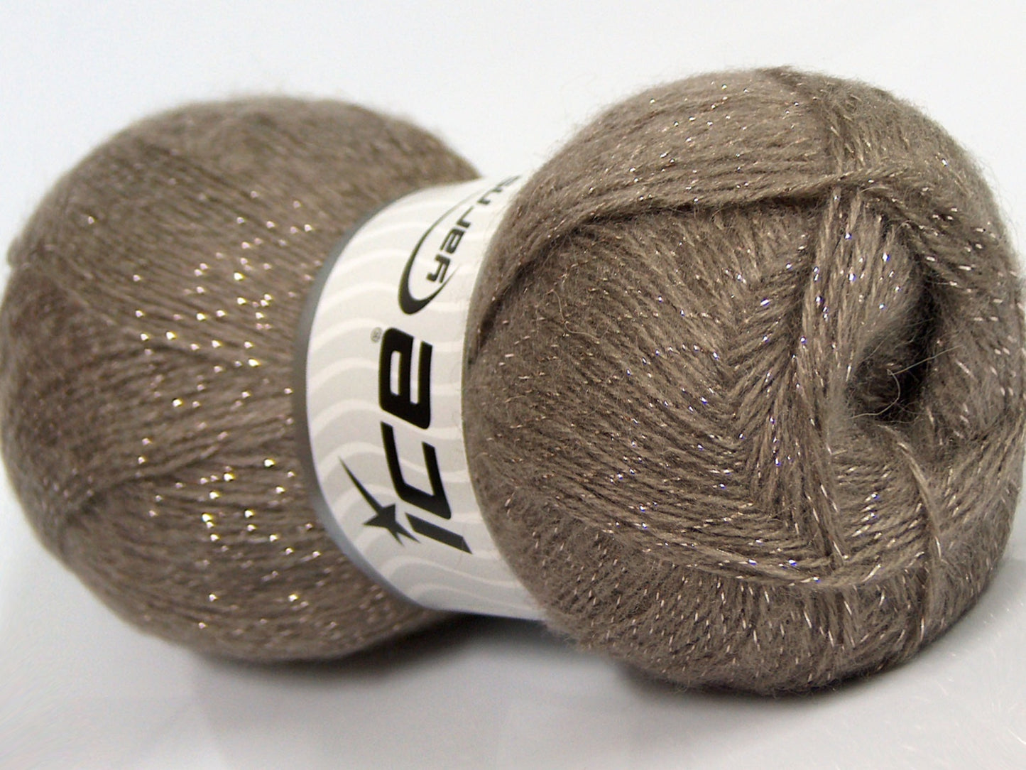 Lot of 4 x 100gr Skeins Ice Yarns ELITE SHAWL GLITZ (10% Mohair 10% Wool) Yarn Camel