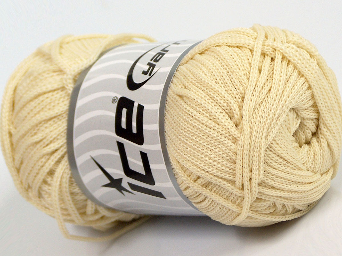 Lot of 4 x 100gr Skeins Ice Yarns MACRAME CORD Hand Knitting Yarn Light Cream
