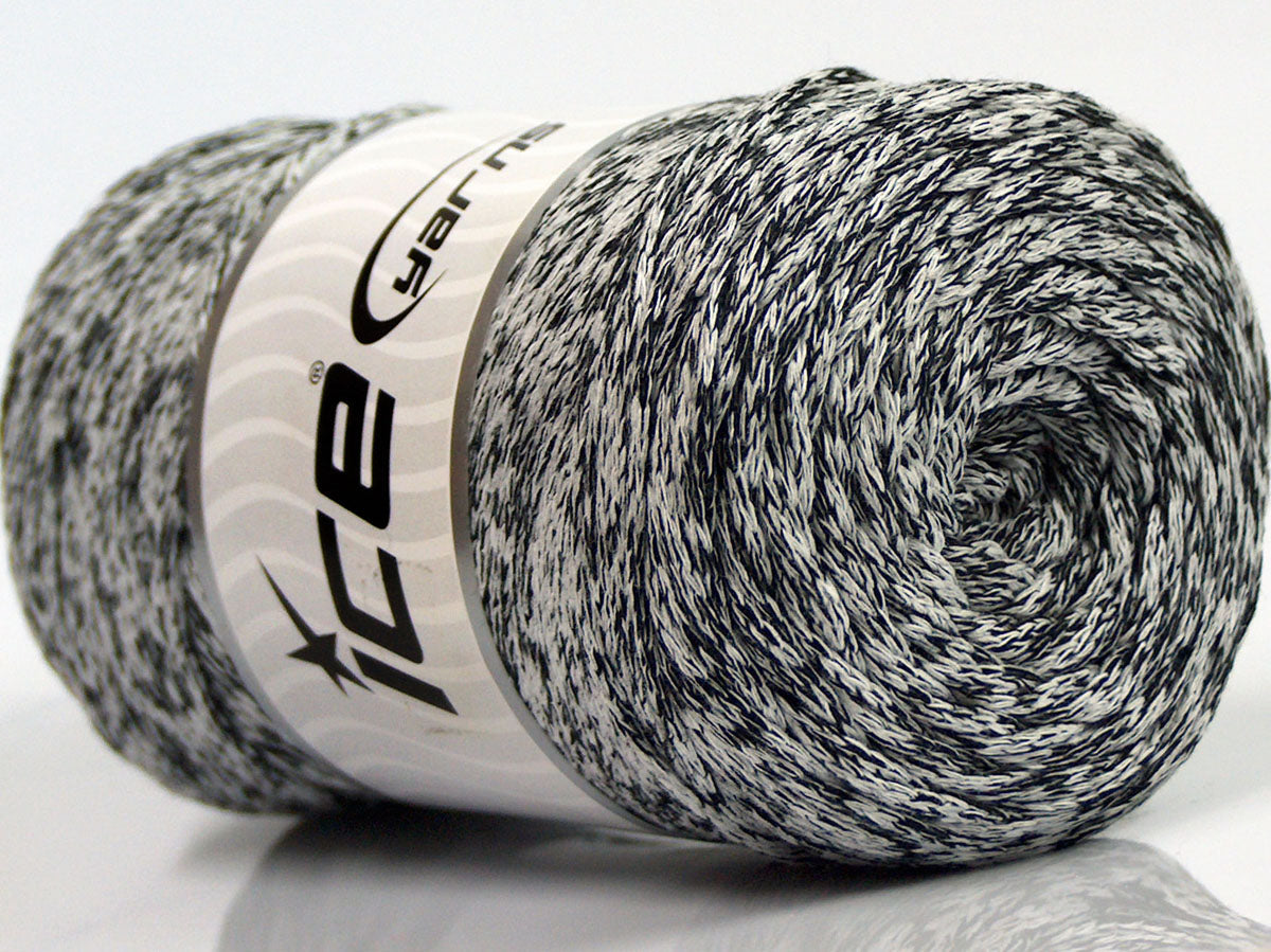 250 gr ICE YARNS MACRAME COTTON COLOR (100% Cotton) Yarn Navy Cream