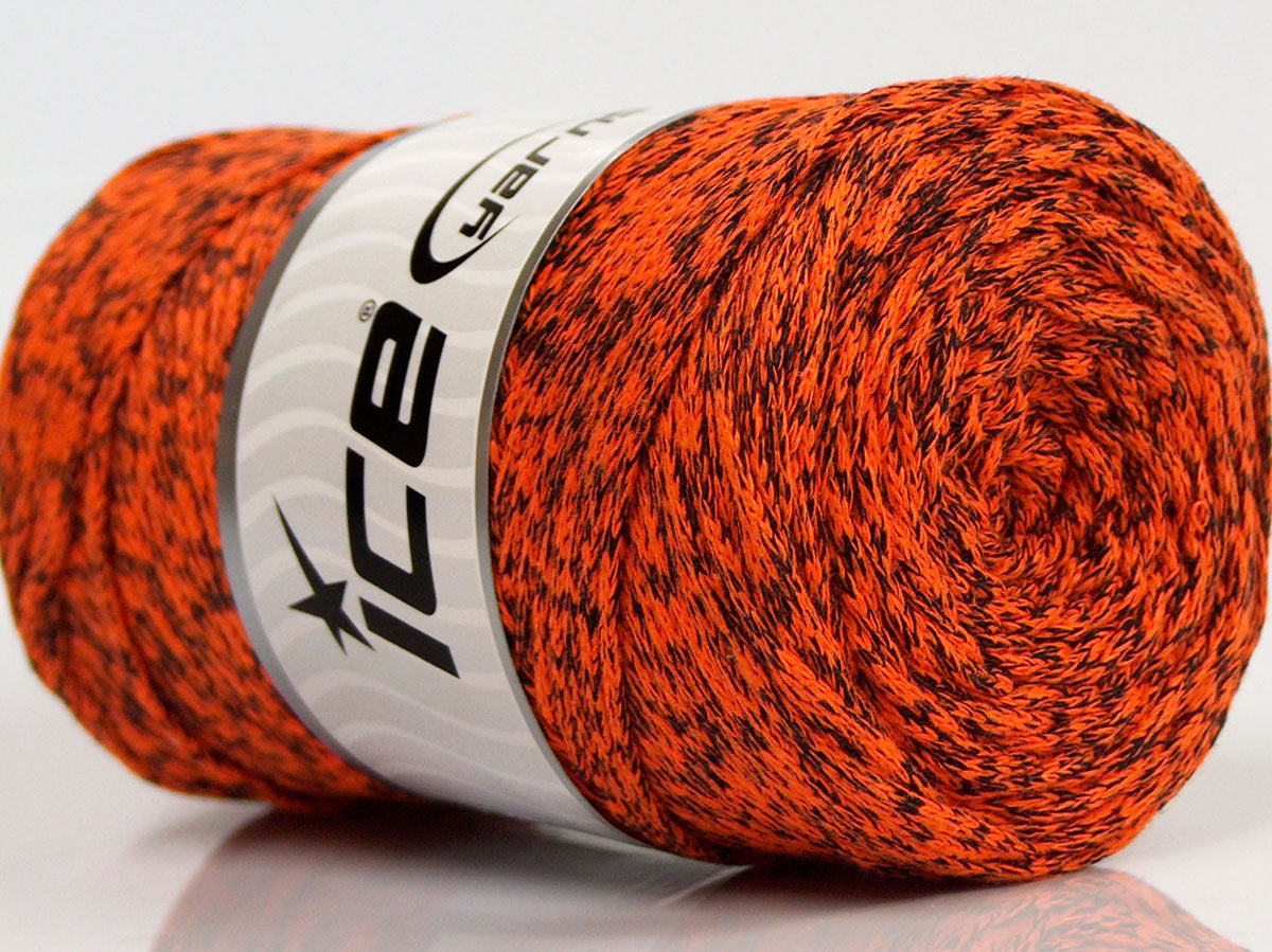 250 gr ICE YARNS MACRAME COTTON COLOR (100% Cotton) Yarn Orange Black
