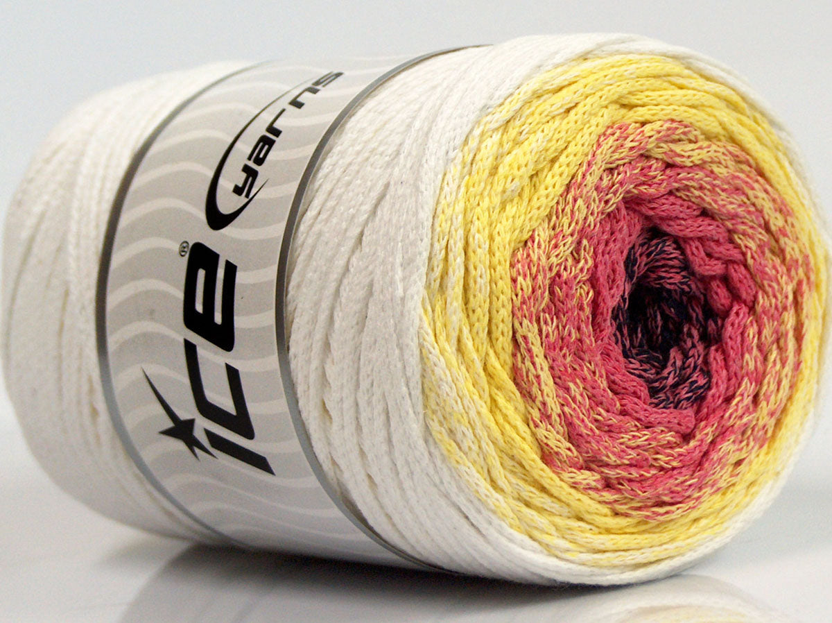 250 gr ICE YARNS MACRAME COTTON MAGIC (100% Cotton) Yarn White Yellow Pink Navy