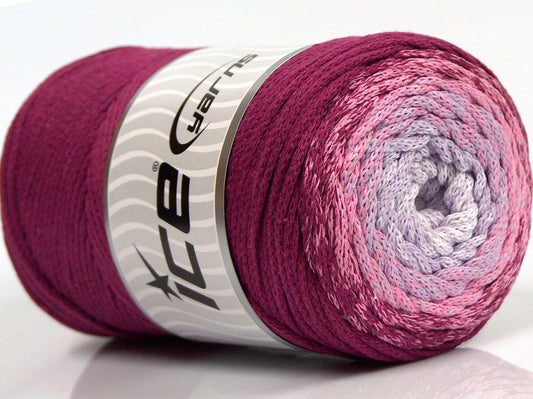 250 gr ICE YARNS MACRAME COTTON MAGIC (100% Cotton) Yarn Fuchsia Light Pink Lilac White