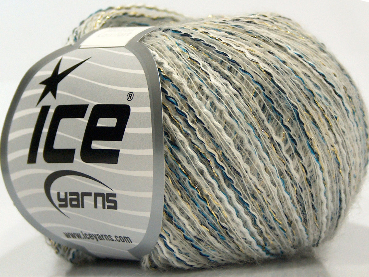 Lot of 8 Skeins Ice Yarns CUSTOM BLEND (20% Baby Alpaca 5% Merino Wool) Yarn Light Grey White Navy Turquoise Gold