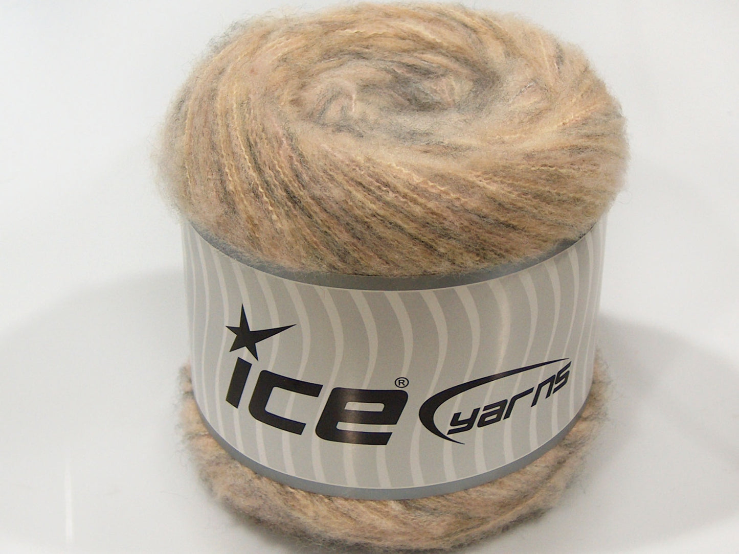 Lot of 2 x 150gr Skeins Ice Yarns SALE CAKES YARN (2% Elastan) Yarn Dark Beige Baby Pink Light Grey