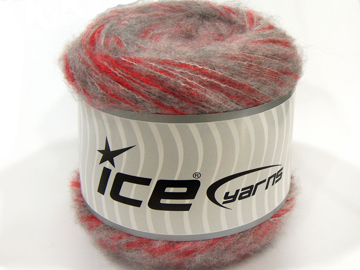 Lot of 2 x 150gr Skeins Ice Yarns SALE CAKES YARN (2% Elastan) Yarn Red Grey Shades