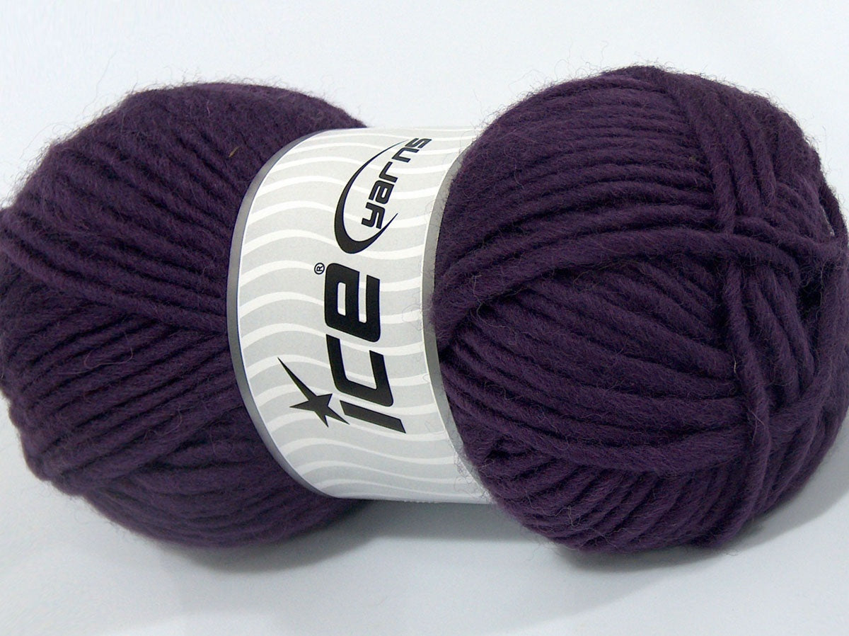 Lot of 4 x 100gr Skeins Ice Yarns TERESINA (100% Wool) Yarn Purple