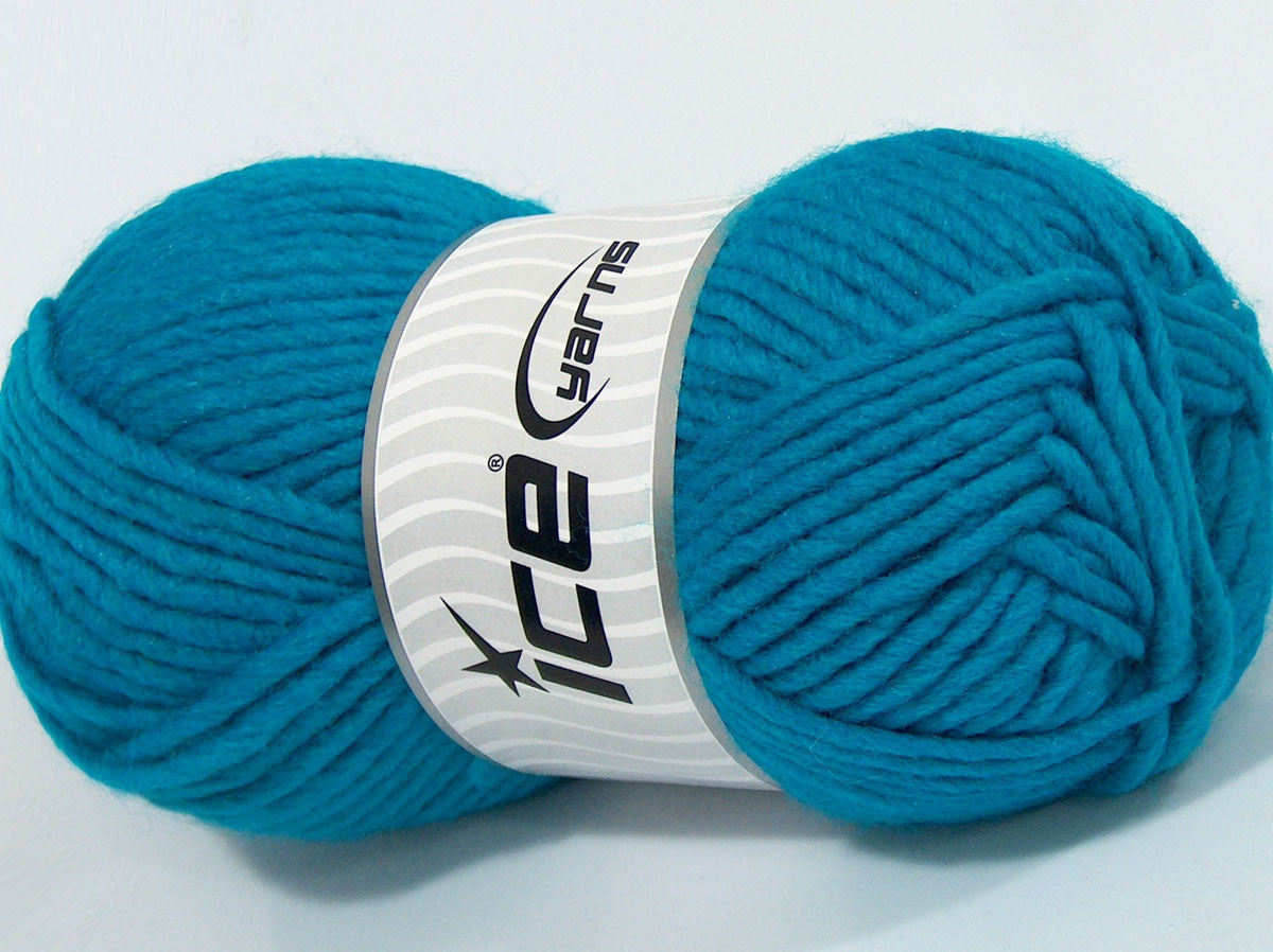Lot of 4 x 100gr Skeins Ice Yarns LONDRINA (10% Wool) Yarn Turquoise