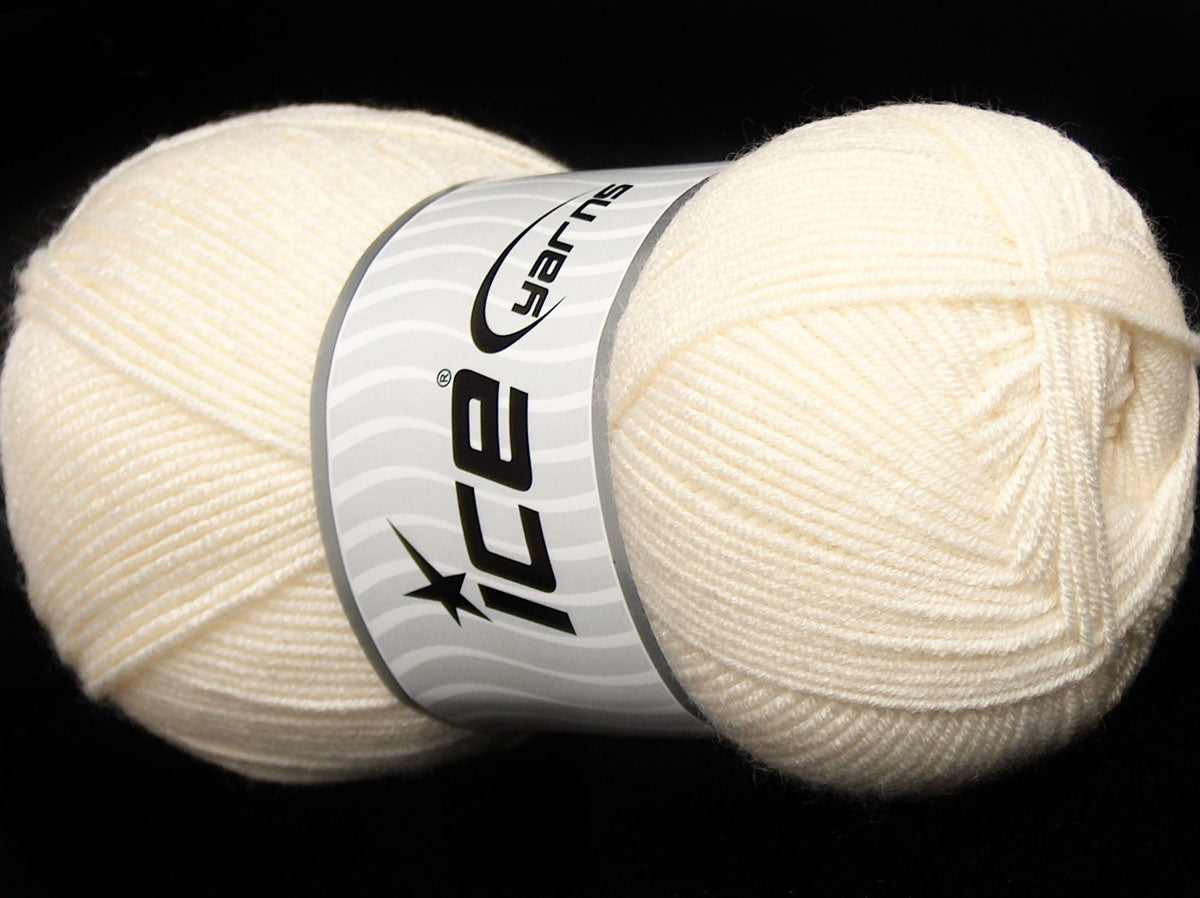 Lot of 4 x 100gr Skeins Ice Yarns BAMBOO SOFT FINE (50% Bamboo) Yarn Light Cream
