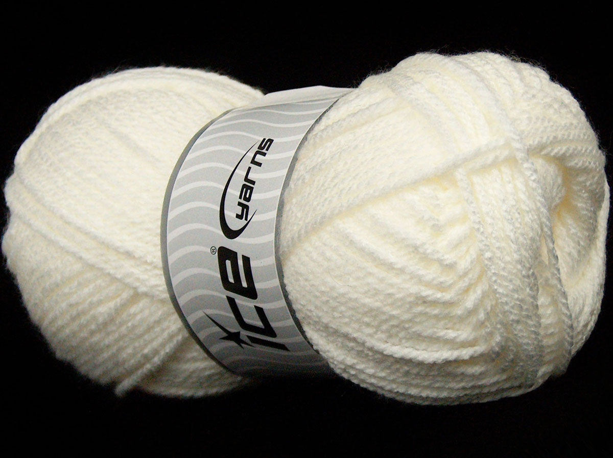 Lot of 3 x 150gr Skeins Ice Yarns SALE PLAIN Hand Knitting Yarn White