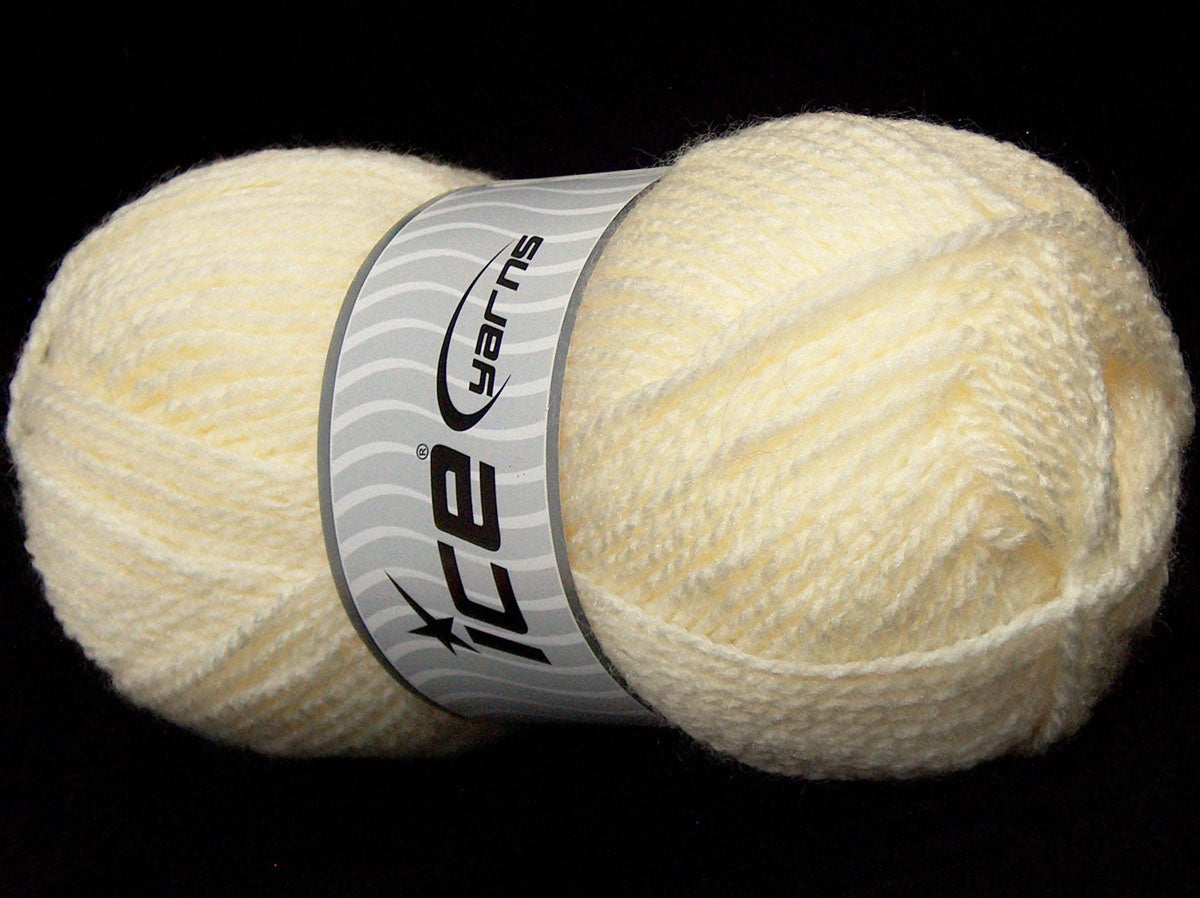 Lot of 4 x 90gr Skeins Ice Yarns SALE PLAIN Hand Knitting Yarn Cream