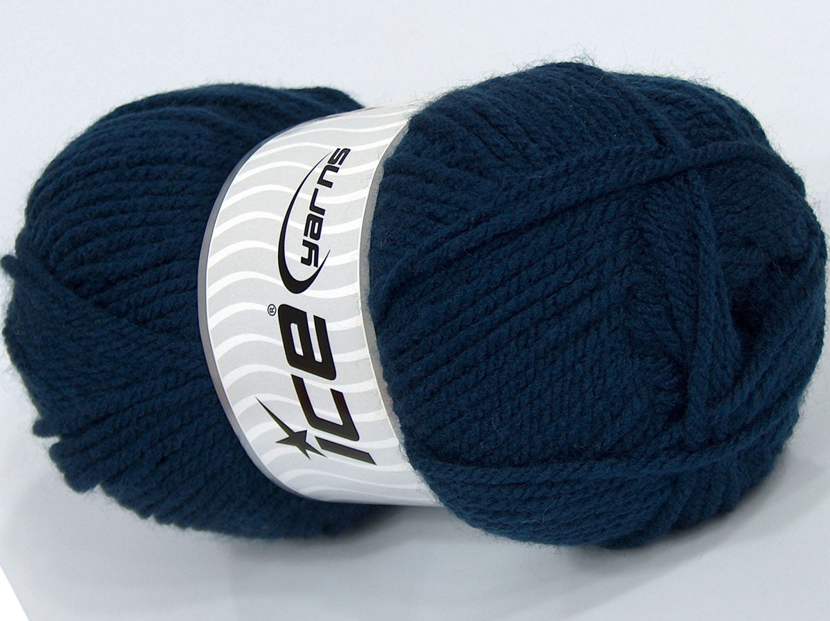 Lot of 4 x 100gr Skeins Ice Yarns SALE PLAIN Hand Knitting Yarn Dark Navy