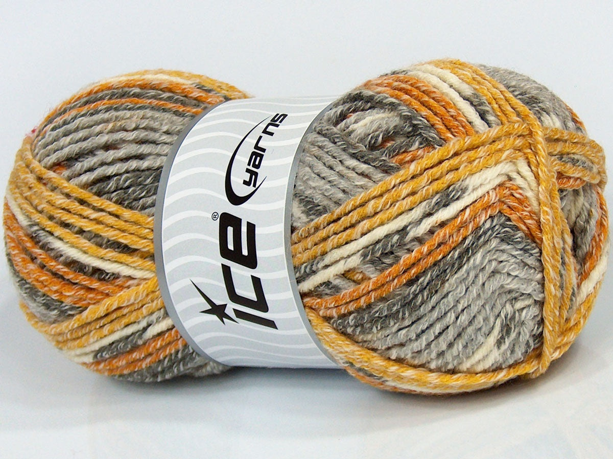 Lot of 4 x 100gr Skeins Ice Yarns MISC SALE (20% Wool 30% Viscose) Yarn Grey Shades Gold Shades