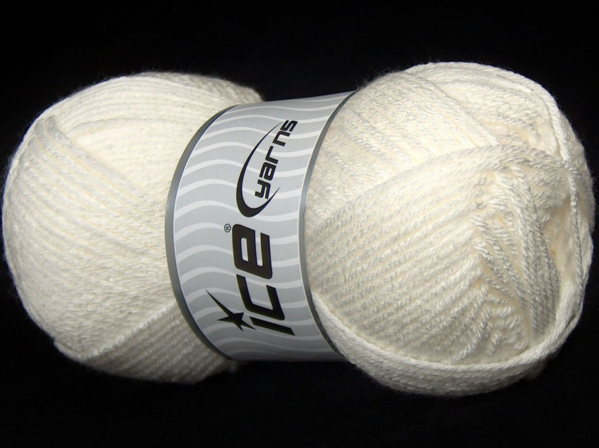 Lot of 4 x 110gr Skeins Ice Yarns SALE PLAIN Hand Knitting Yarn White