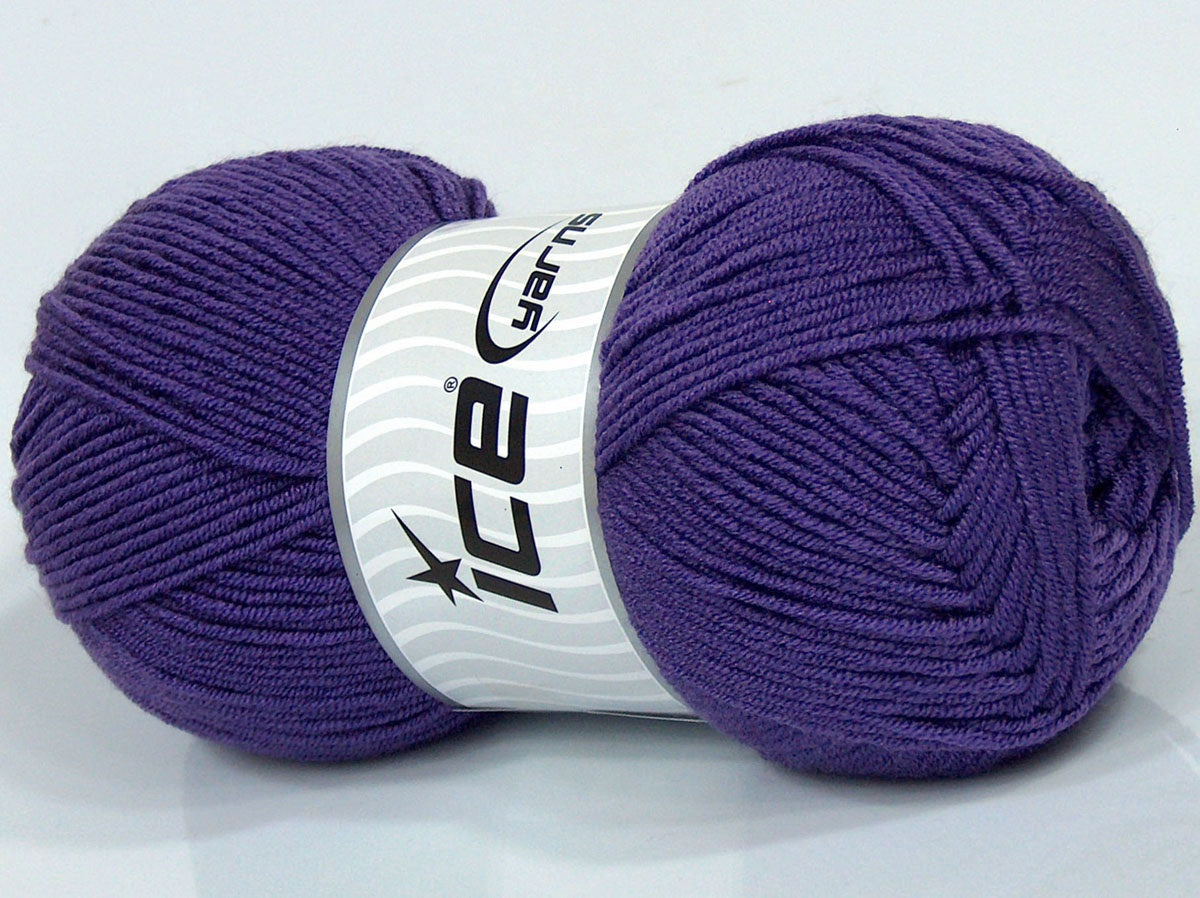 Lot of 4 x 100gr Skeins Ice Yarns BABY DREAM Hand Knitting Yarn Purple