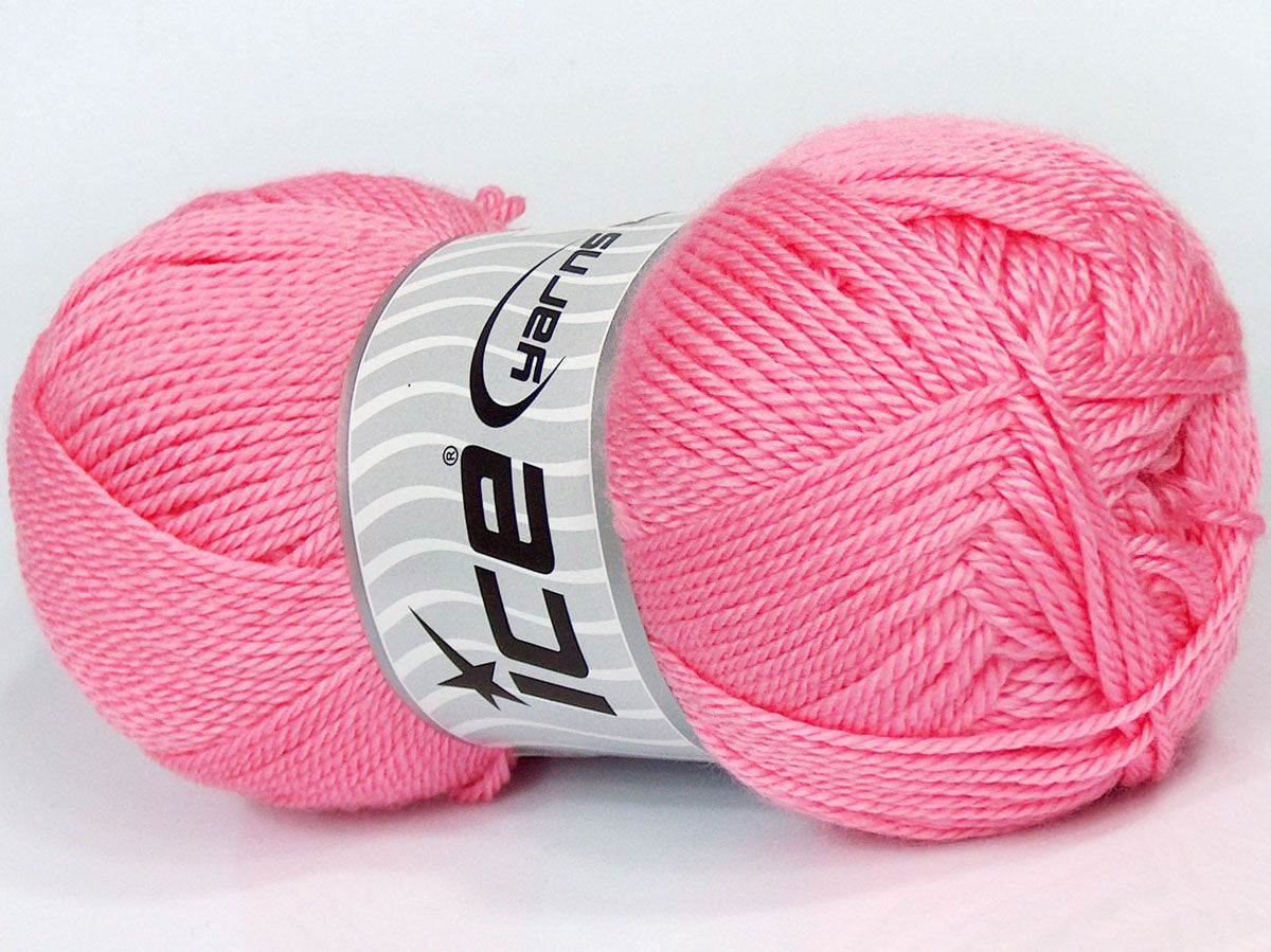 Lot of 4 x 90gr Skeins Ice Yarns SALE PLAIN Hand Knitting Yarn Pink