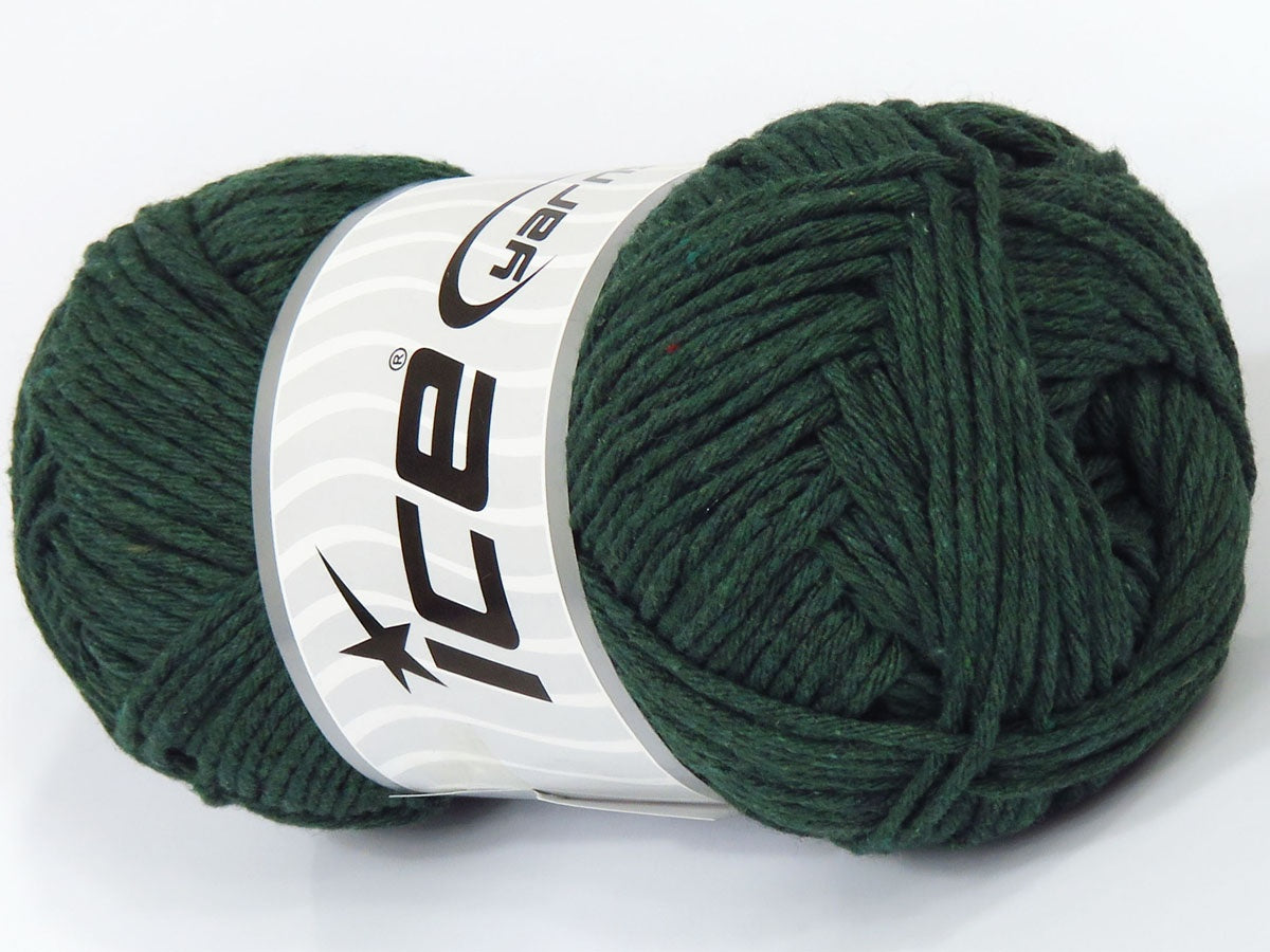 Lot of 4 x 100gr Skeins Ice Yarns NATURAL COTTON WORSTED (100% Cotton) Yarn Dark Green