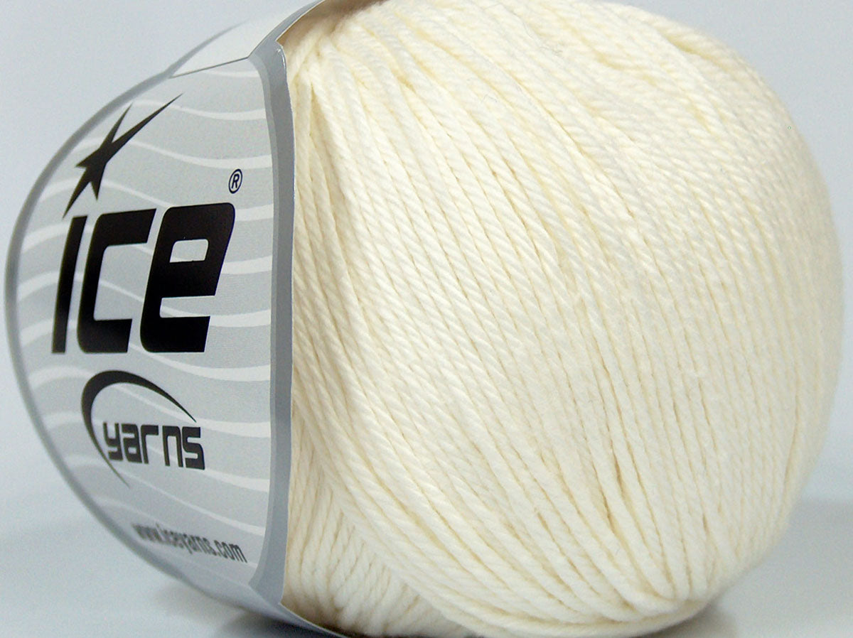 Lot of 8 Skeins Ice Yarns BABY COTTON (100% Giza Cotton) Yarn Ecru
