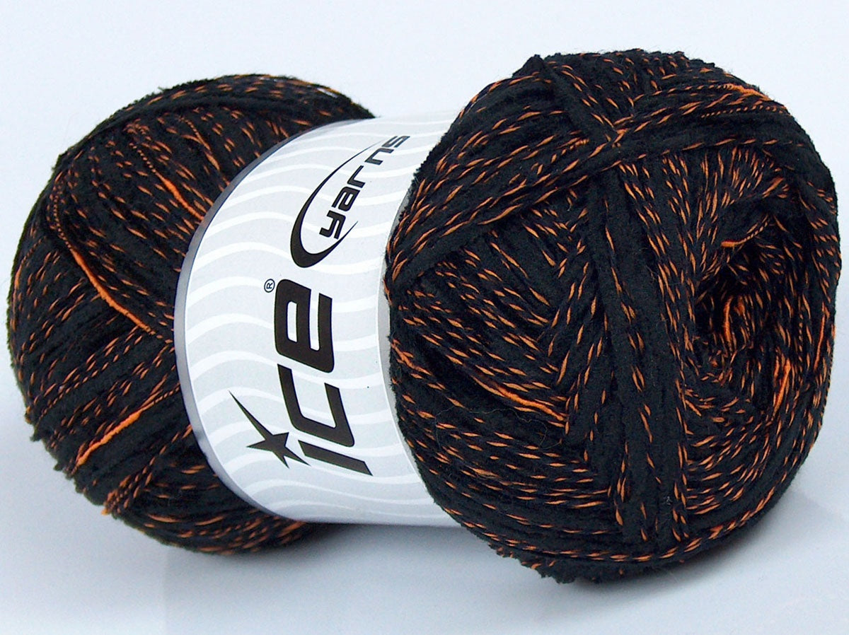 Lot of 4 x 100gr Skeins Ice Yarns CUSTOM BLEND (5% Wool) Yarn Black Gold
