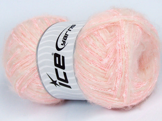 Lot of 4 x 100gr Skeins Ice Yarns CUSTOM BLEND (5% Wool) Yarn Dark Cream Pink