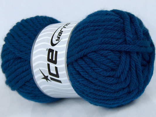 Lot of 4 x 100gr Skeins Ice Yarns ATLAS SUPERBULKY Yarn Dark Blue