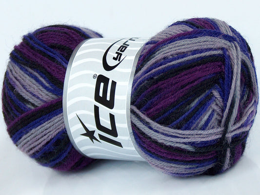 Lot of 8 Skeins Ice Yarns SOCKENWOLLE (75% Superwash Wool) Yarn Purple Lilac Black Maroon