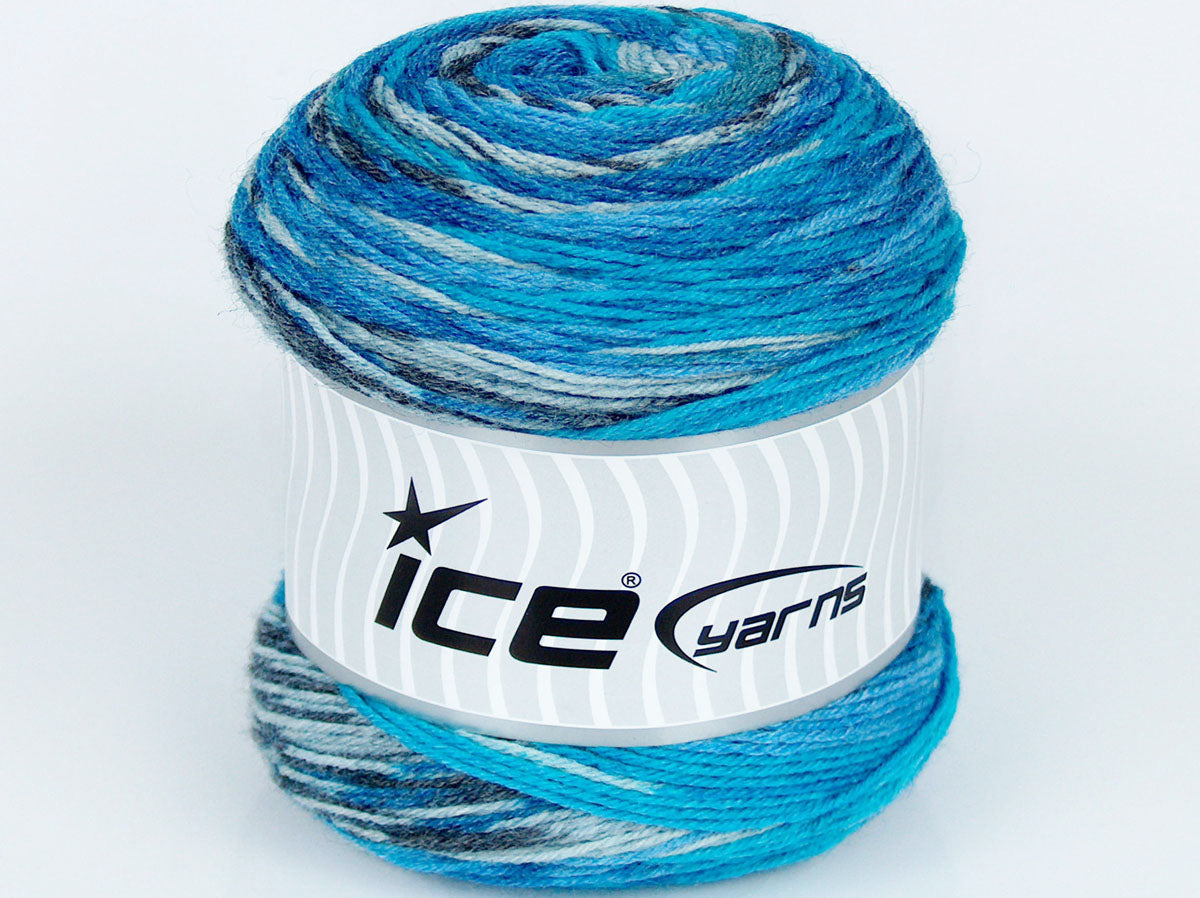 Lot of 3 x 100gr Skeins Ice Yarns SILK BAMBOO SOCK (10% Silk 35% Superwash Wool) Yarn Turquoise Shades Black