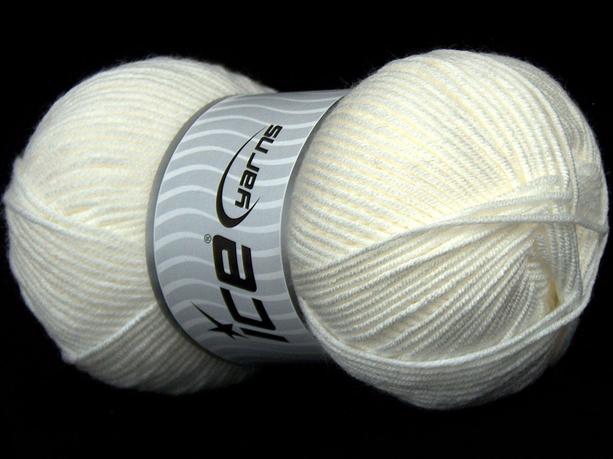 Lot of 3 x 110gr Skeins Ice Yarns SALE PLAIN Hand Knitting Yarn White