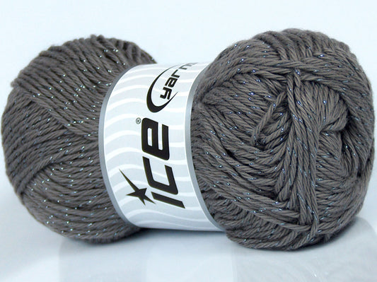 Lot of 4 x 105gr Skeins Ice Yarns PUNE GLITZ (95% Cotton) Yarn Grey