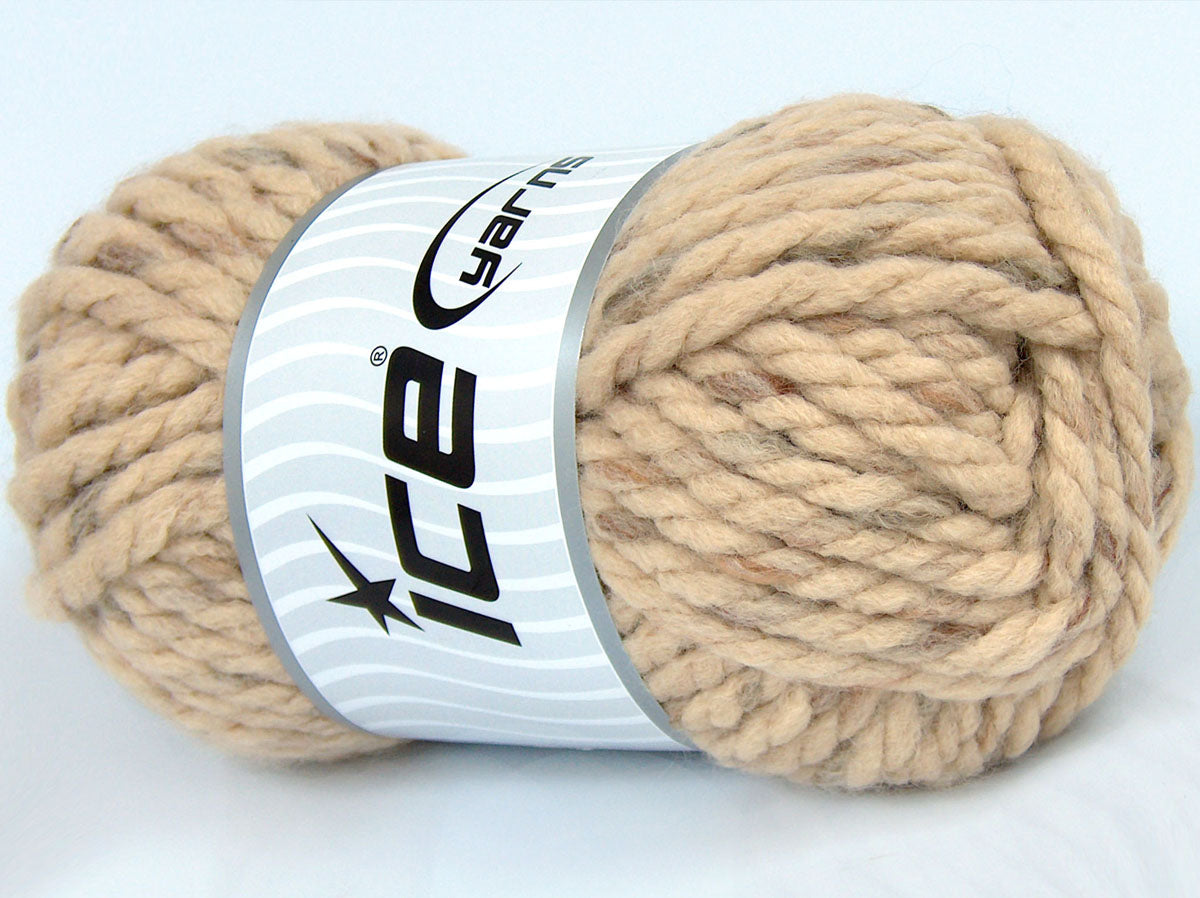 200 gr ICE YARNS SALE WINTER (50% Wool) Hand Knitting Yarn Beige