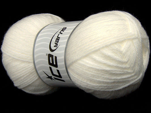 Lot of 4 x 90gr Skeins Ice Yarns SALE PLAIN Hand Knitting Yarn White