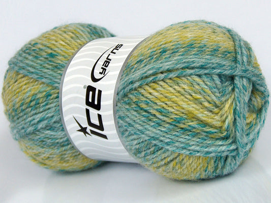 Lot of 4 x 105gr Skeins Ice Yarns SALE SELF-STRIPING Yarn Green Shades