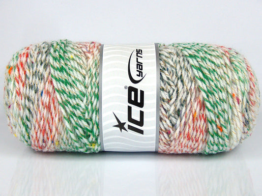 Lot of 2 x 140gr Skeins Ice Yarns SALE METALLIC Yarn White Orange Green Blue Lilac