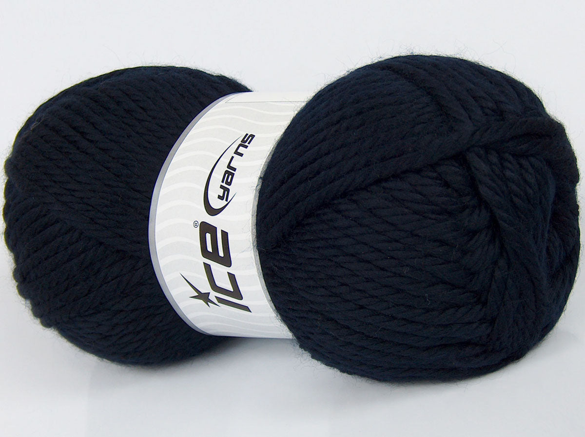 Lot of 2 x 235gr Skeins Ice Yarns SALE PLAIN Hand Knitting Yarn Dark Navy