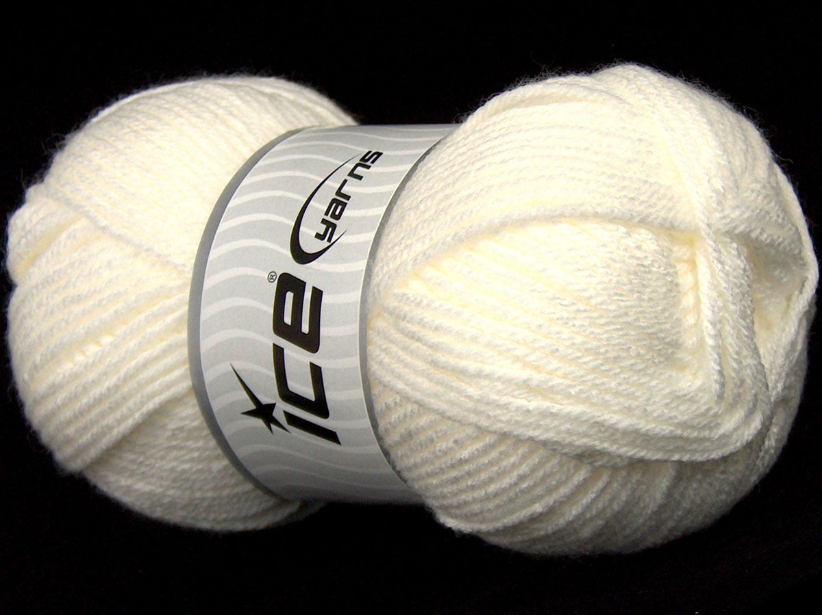 Lot of 3 x 135gr Skeins Ice Yarns SALE PLAIN Hand Knitting Yarn White
