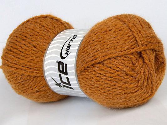 Lot of 3 x 100gr Skeins Ice Yarns SALE MOHAIR-WOOL BLEND (10% Mohair 15% Wool) Yarn Gold