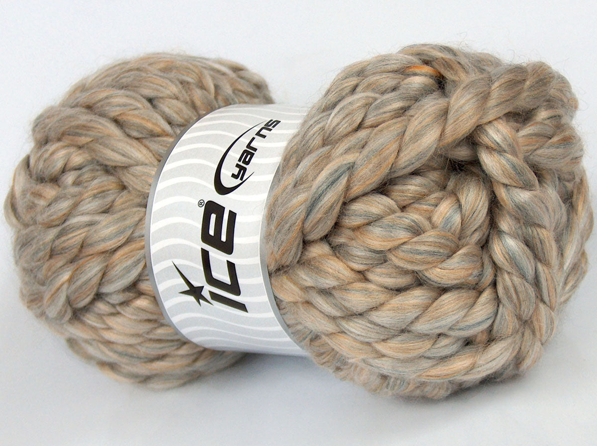 230 gr ICE YARNS SALE WINTER (50% Wool) Yarn Grey Shades Beige Shades
