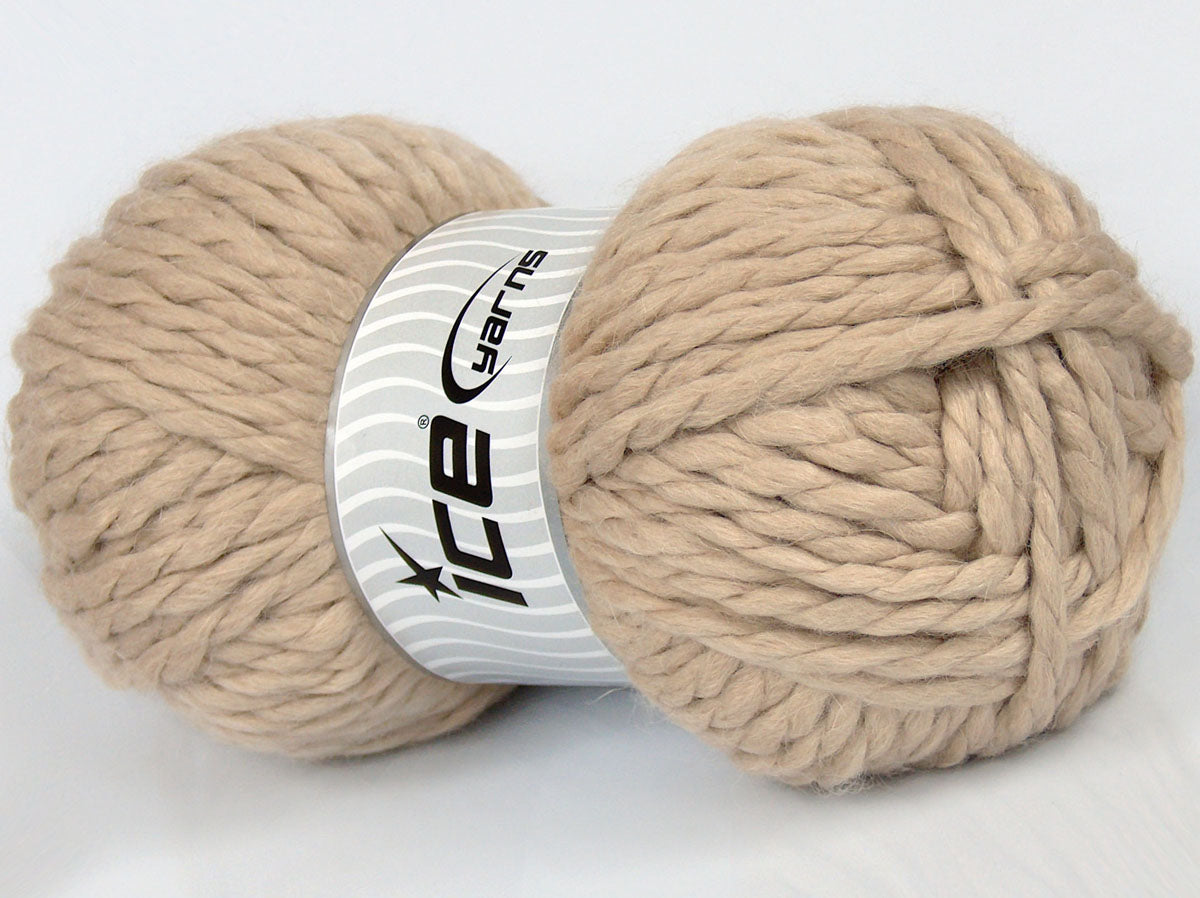 Lot of 2 x 200gr Skeins Ice Yarns SALE WINTER (5% Mohair 45% Wool) Yarn Light Beige