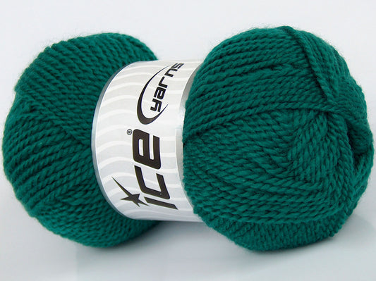 Lot of 5 x 60gr Skeins Ice Yarns SALE PLAIN Hand Knitting Yarn Emerald Green