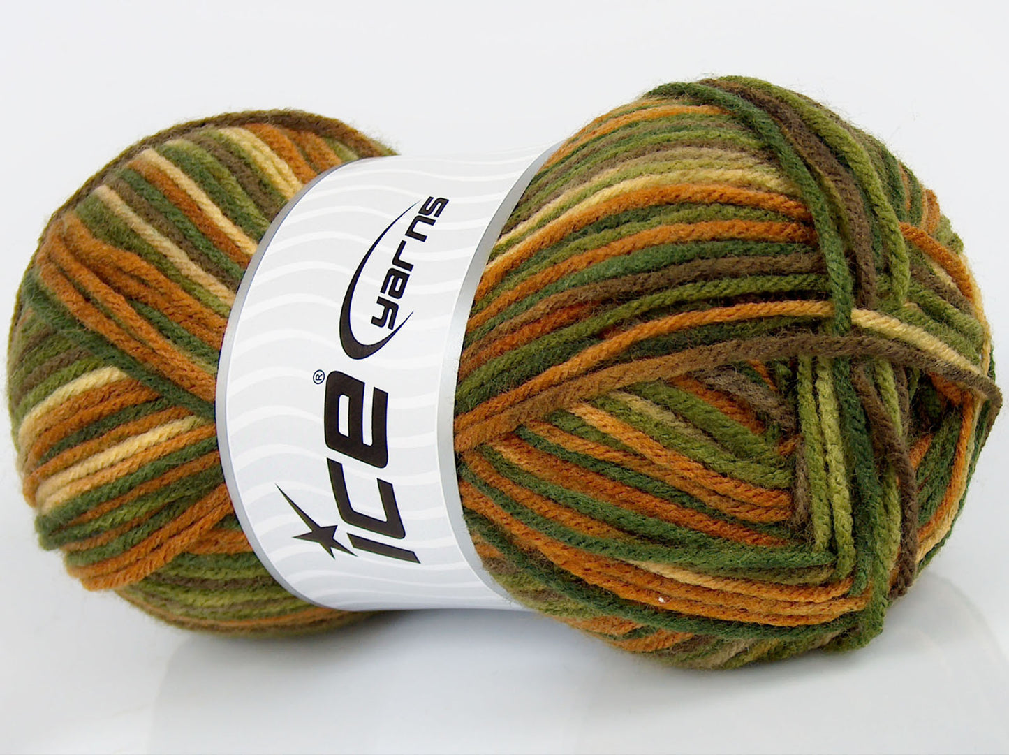 Lot of 4 x 95gr Skeins Ice Yarns SALE SELF-STRIPING Yarn Green Shades Gold Cream Brown