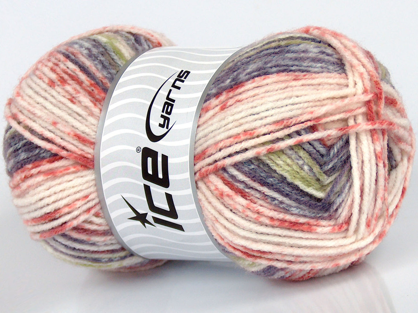 Lot of 4 x 85gr Skeins Ice Yarns SALE SELF-STRIPING Yarn Orange Maroon White Green