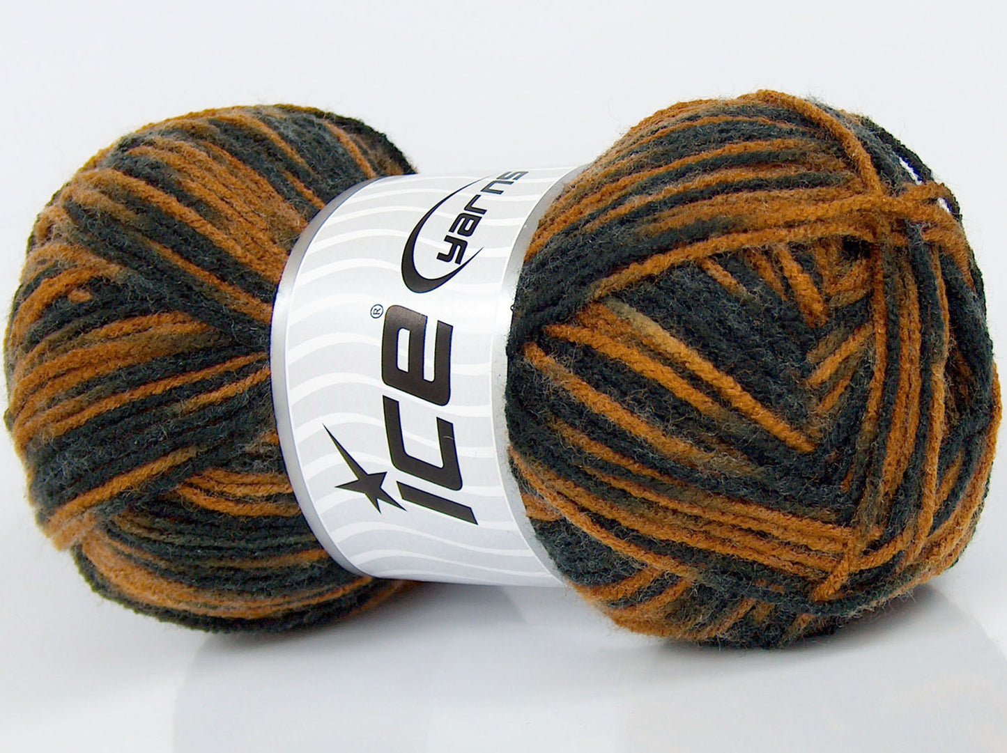 Lot of 3 x 90gr Skeins Ice Yarns SALE SELF-STRIPING Yarn Black Brown