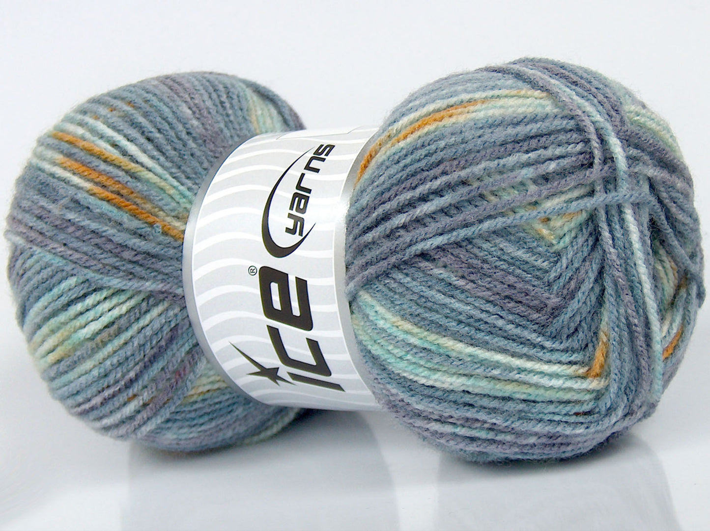 Lot of 3 x 100gr Skeins Ice Yarns SALE SELF-STRIPING Yarn Blue Shades Gold Fuchsia