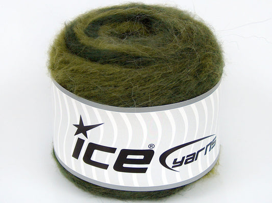 Lot of 2 x 150gr Skeins Ice Yarns SALE CAKES YARN (20% Mohair 15% Wool) Yarn Green