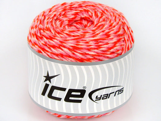 Lot of 2 x 150gr Skeins Ice Yarns SALE CAKES YARN Yarn Orange Pink White