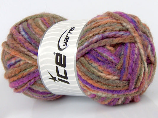 Lot of 2 x 150gr Skeins Ice Yarns SALE WINTER (50% Wool) Yarn Lilac Shades Green Shades Orange Shades